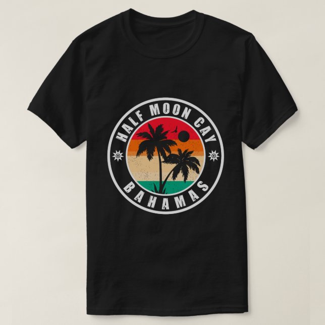 Camiseta Media Luna Cay Bahamas - Retro Vintage 80 (Diseño del anverso)