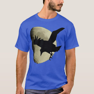Camiseta Media Luna Con Silhouette De Crow Volador