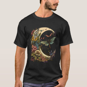 Camiseta Media Luna Dragonfly Insect Hippie Colorful Flower