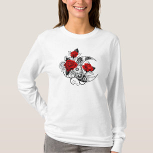 Camiseta Media luna mecánica con rosas rojas