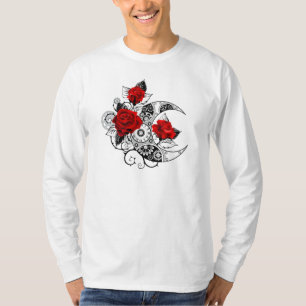 Camiseta Media luna mecánica con rosas rojas