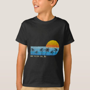 Camiseta Media Luna Vintage Cay, Bs Palm Tres Y amp; Sunset