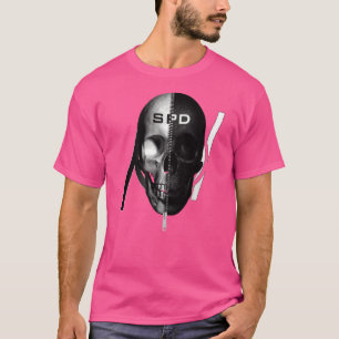 Camiseta Media mecha blanca y media negra dividida