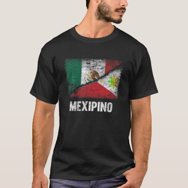 Camiseta Media mexicana mitad bandera filipina México Filip (Anverso)