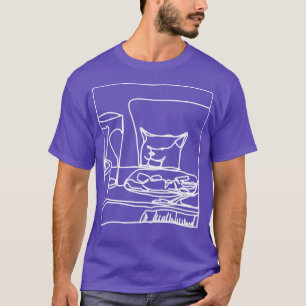 Camiseta Media mujer grita en un doodle de la línea blanca 