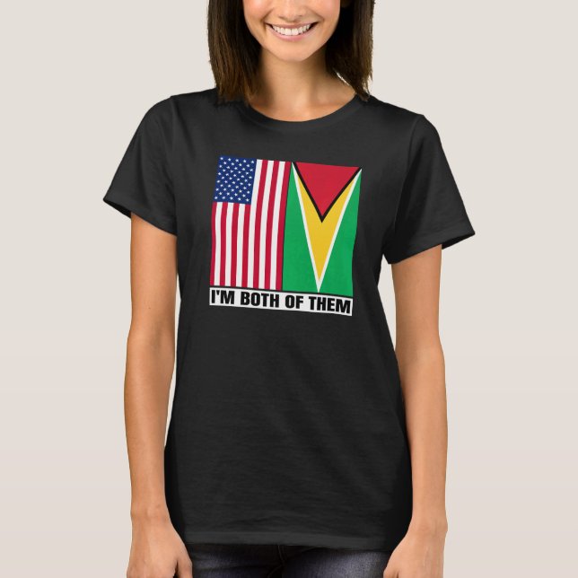 Camiseta Media norteamericana mitad Guyanesa Herencia Estad (Anverso)