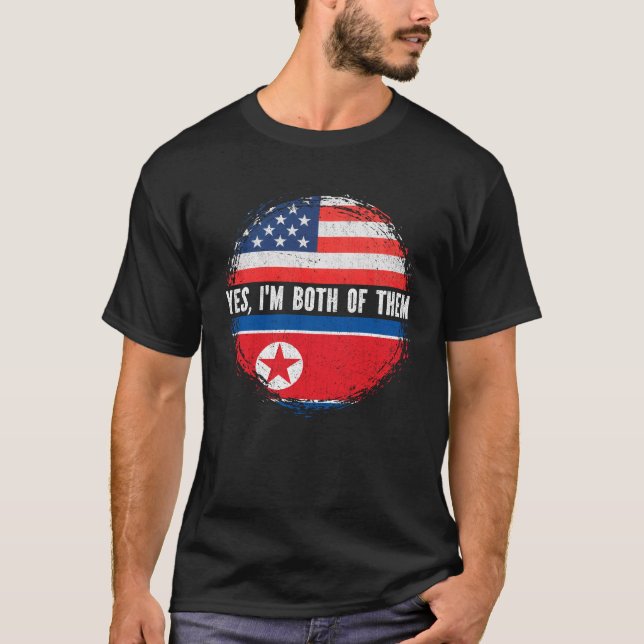 Camiseta Media norteamericana mitad norcoreana (Anverso)