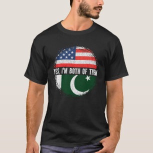 Camiseta Media norteamericana mitad paquistaní bandera de E