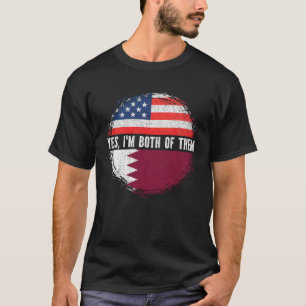 Camiseta Media norteamericana mitad qatarí bandera de Estad
