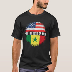 Camiseta Media norteamericana mitad senegalesa bandera de E