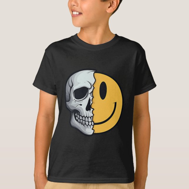 Camiseta Media Skeleton Smile Face Rave Skeleton 70s 80s 90 (Anverso)