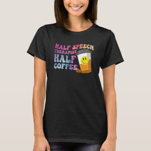 Camiseta Media Terapia del Habla Medio Café SLP Retr Terapi