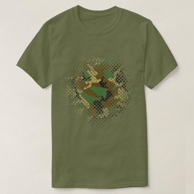 Camiseta Media tonalidad del patrón de camo de Woodland (Diseño del anverso)