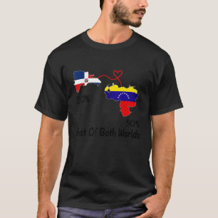 Camiseta Media venezuela Media bandera dominicana Mapa de a