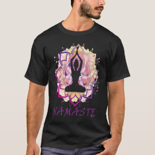Camiseta Mediación asiento de loto flor de loto namaste geo