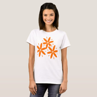 Camiseta Mediados del siglo moderno naranja geométrico flor