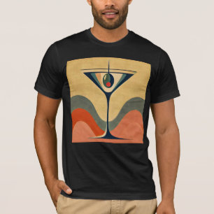 Camiseta Mediados del siglo Moderno "ola martini de olivos