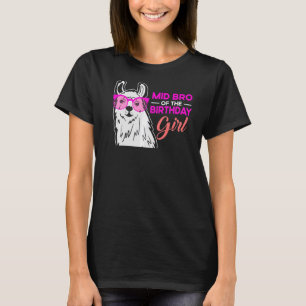 Camiseta Mediana Del Bro Del Chica Fiesta Bday Llama Bday F