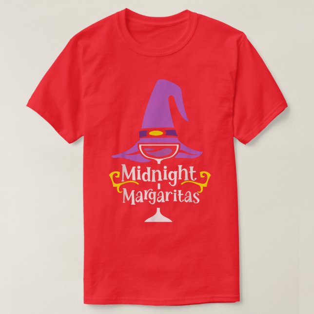 Camiseta Medianoche Margaritas Brujas Halloween Bebida (Diseño del anverso)