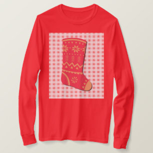 Camiseta Medias de Navidad Adorables Arte Navideño en Camis