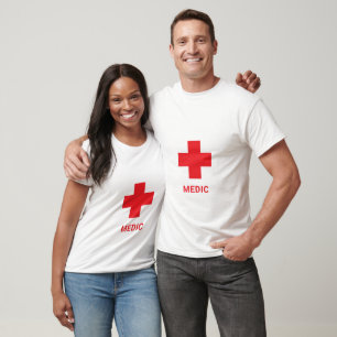 Camiseta MEDIC & Primeros Auxilios, Cruz, Ambulancia, Docto
