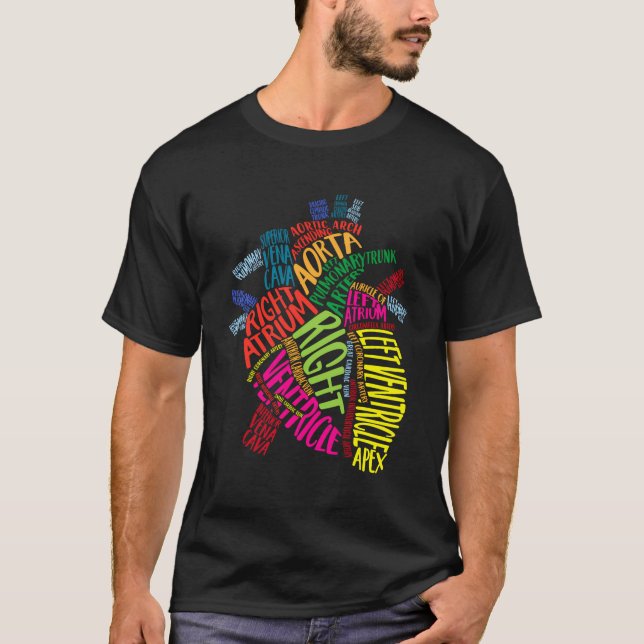 Camiseta Médica Anatómico De Cardiología (Anverso)