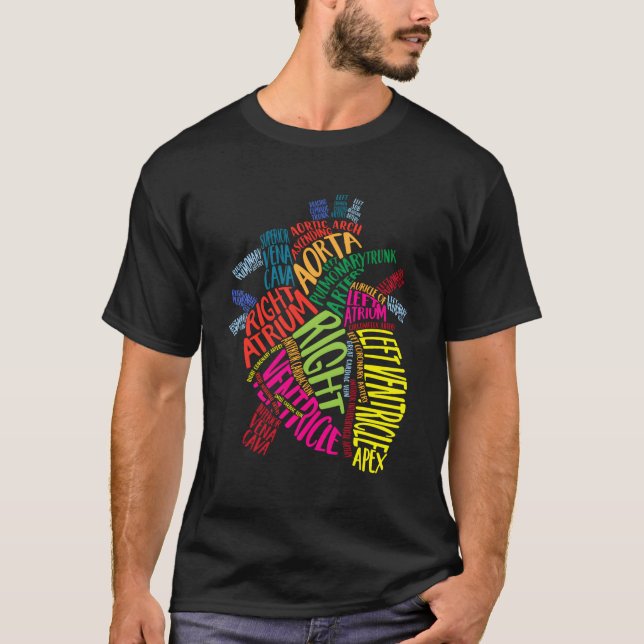 Camiseta Médica Anatómico De Cardiología (Anverso)