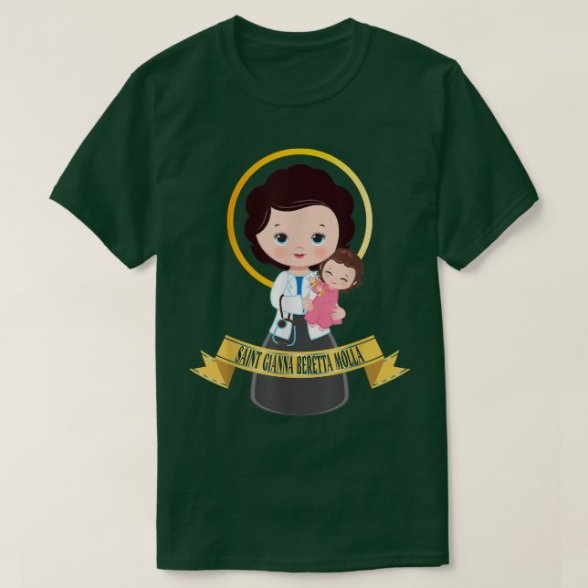 Camiseta Médica católico de Santa Gianna Beretta Molla (Diseño del anverso)