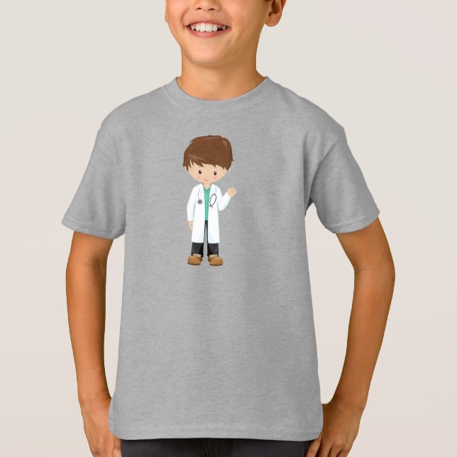 Camiseta Médica, Cubierta de laboratorio, Medicina, Cute Bo (Anverso)