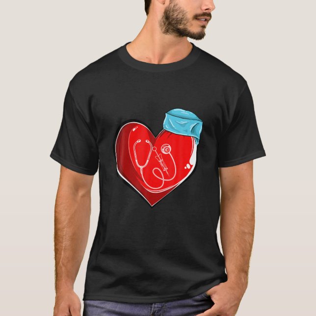 Camiseta Médica de amor Día de San Valentín Funny Trabajos  (Anverso)