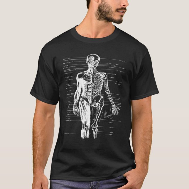 Camiseta Médica de anatomía muscular corporal humana (Anverso)