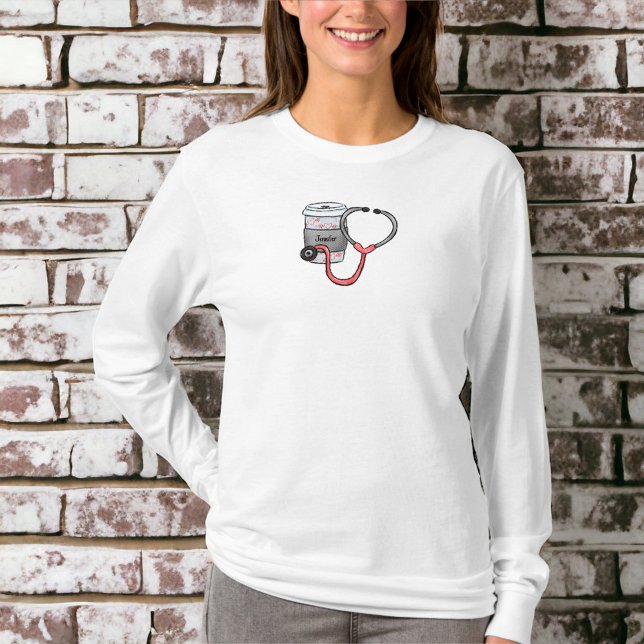 Camiseta Médica de Enfermería Personalizado Latido de coraz (Subido por el creador)
