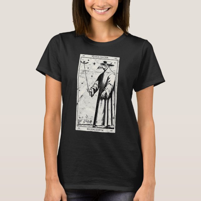 Camiseta Médica de la peste Occult Black Death Tarot Card A (Anverso)