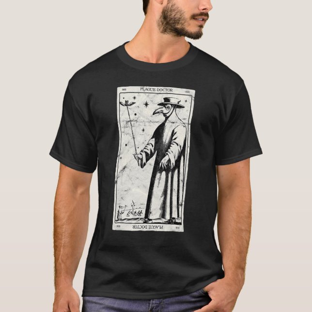 Camiseta Médica de la peste Occult Black Death Tarot Card A (Anverso)