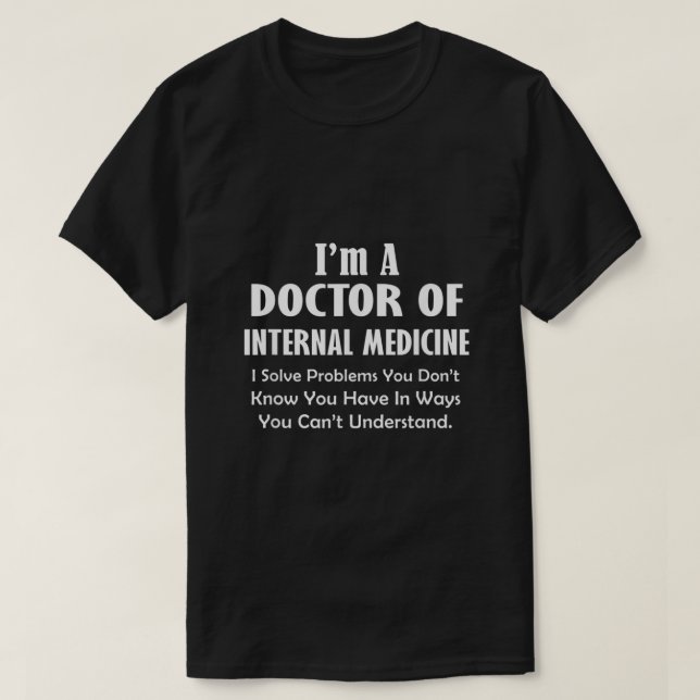 Camiseta Médica de Medicina Interna resuelve problemas Funn (Diseño del anverso)