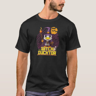 Camiseta Médica de pato Witch Ducktor Halloween Black Cat S