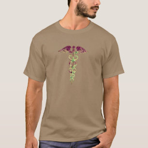 Camiseta médica del caduceo masculino de la