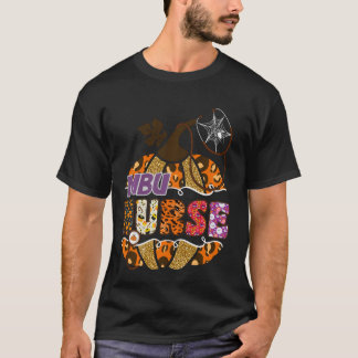 Camiseta Médica del leopardo de la calabaza de Halloween de
