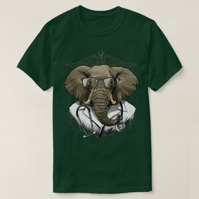 Camiseta Médica elefante Vet Veterinaria Lover (Diseño del anverso)