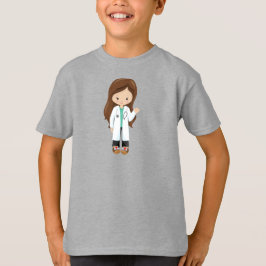 Camiseta Médica, Enfermera, Stethoscope, Lab Coat, Pelo Mar