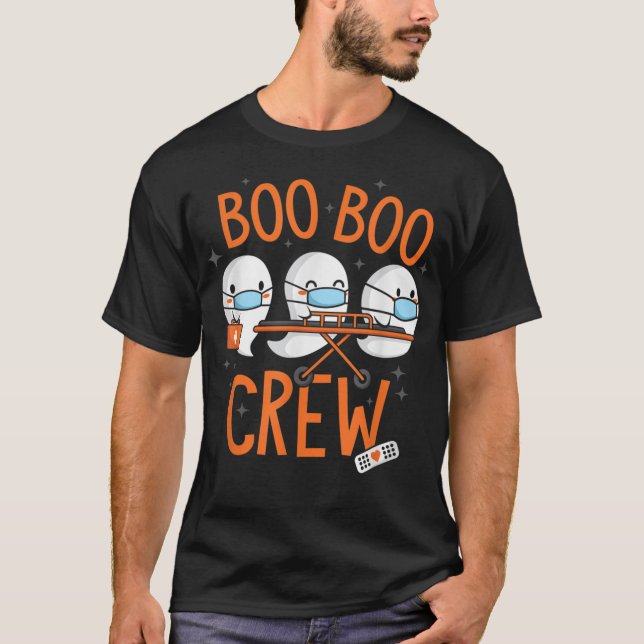 Camiseta Médica fantasma Boo Boo Enfermera paramédica de EM (Anverso)