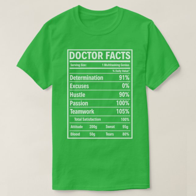 Camiseta Médica Hechos Médica Regalo Médica T Regalo De Cam (Diseño del anverso)