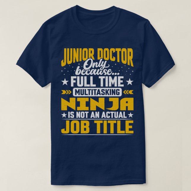 Camiseta Médica júnior Cargo Funny Médico Junior Gif (Diseño del anverso)