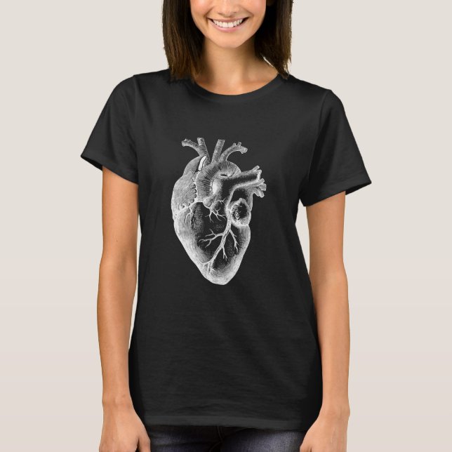 Camiseta Médica Médico Anatómico del Corazón Humano (Anverso)