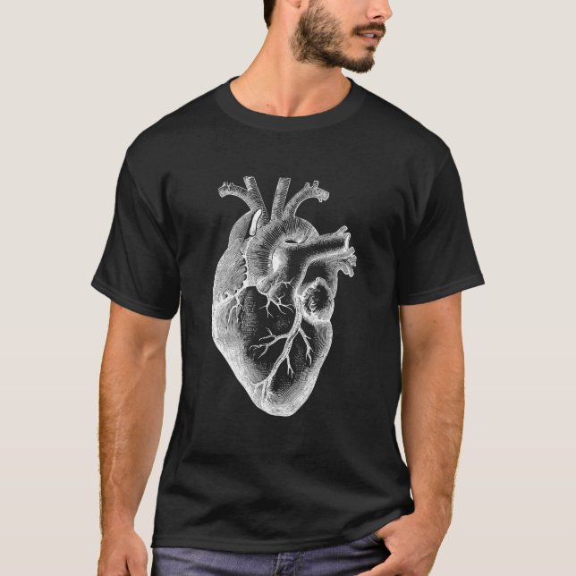 Camiseta Médica Médico Anatómico del Corazón Humano Regalo  (Anverso)