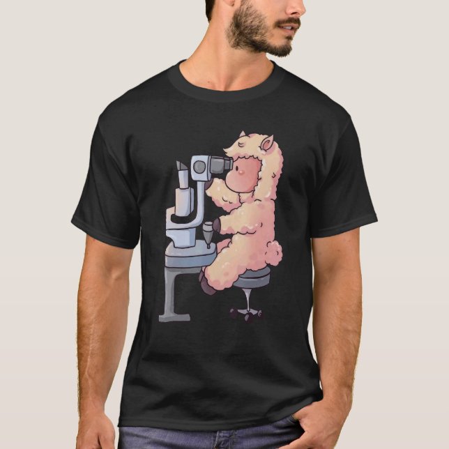 Camiseta Médica oftalmólogo de Llama Cute Optometrist Optic (Anverso)
