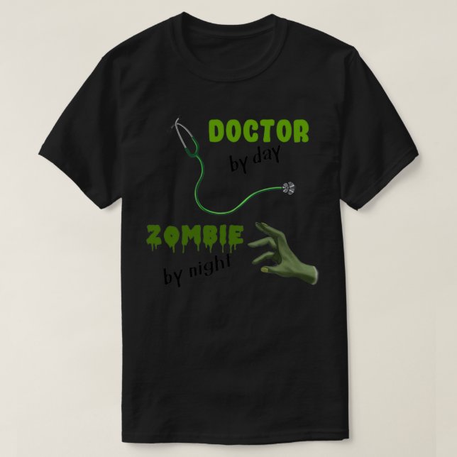 Camiseta Médica Zombie por noche 5 (Diseño del anverso)