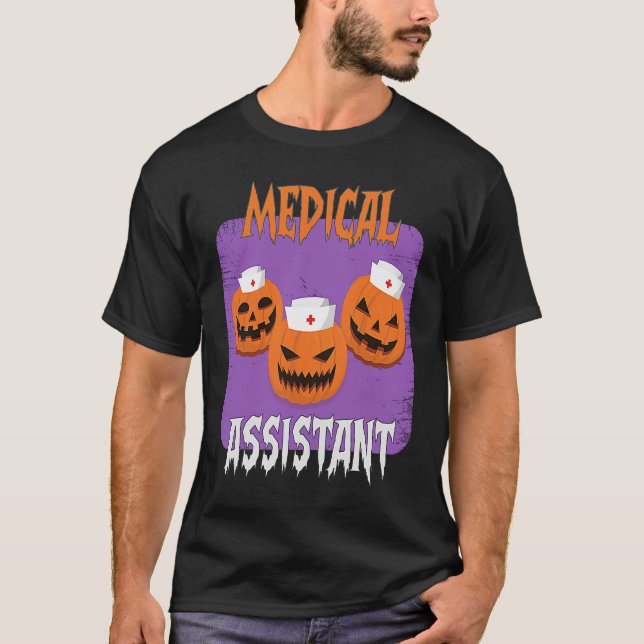 Camiseta Medical Assistant Boo Crew Halloween Cute Ghost Ha (Anverso)