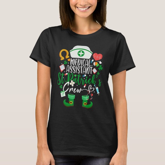 Camiseta Medical Assistant St Patrick's Day Nurse Crew Fami (Anverso)