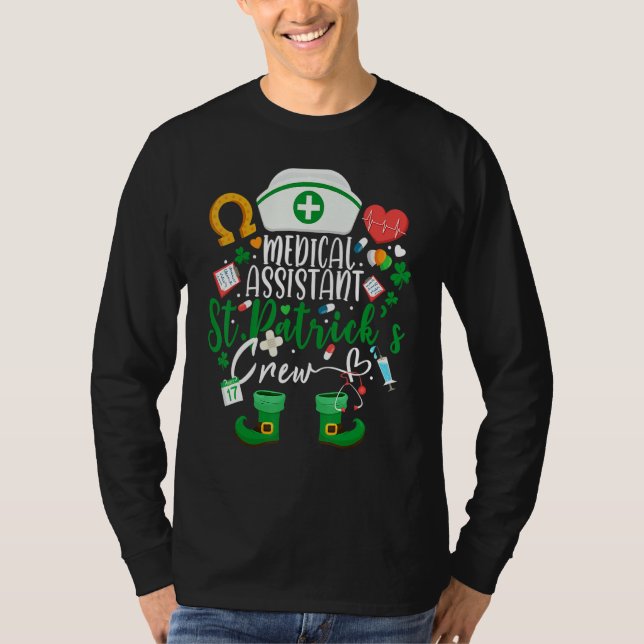 Camiseta Medical Assistant St Patrick's Day Nurse Crew Fami (Anverso)